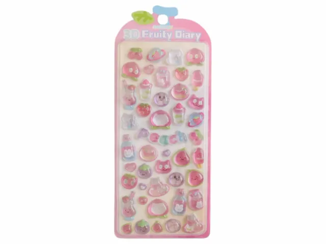 La Petite Epicerie Fruity Diary 3D stickers roze puffy