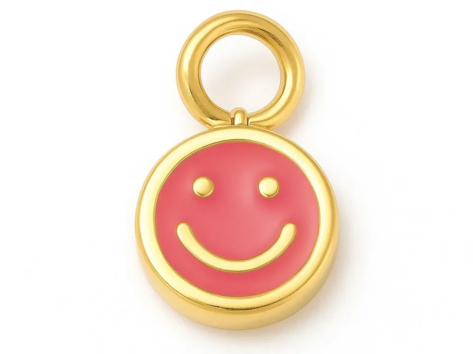 La Petite Epicerie smiley bedel kers emaille verguld per stuk