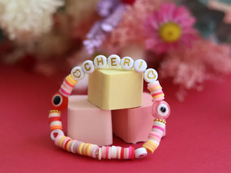 La Petite Epicerie Chéri letterkralen set met harten wit goud