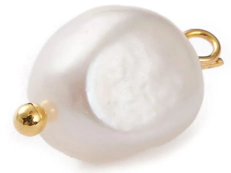 La Petite Epicerie hanger parel 13 mm wit goud per stuk