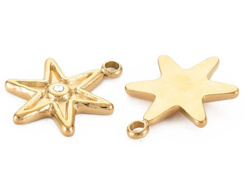 La Petite Epicerie bedel ster strass goud verguld 15 mm