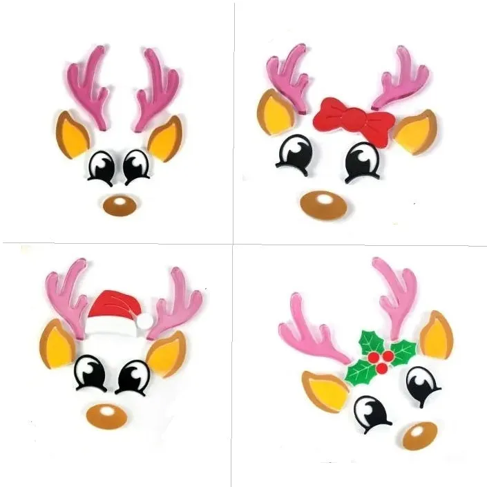 Bijounique X3 Rendier siliconen gietmal set kerst 2-delig