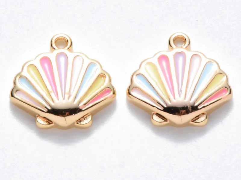 La Petite Epicerie Coquillage pastel bedel schelp 10 mm goud