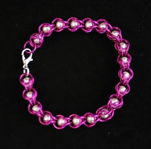 Bijounique Captive Pearl chainmaille armband zelfmaakpakket