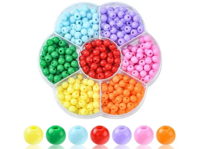La Petite Epicerie Kralenbox 490 ronde kralen 6 mm 7 kleuren