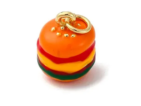 La Petite Epicerie bedel hamburger goud emaille 14 mm per stuk