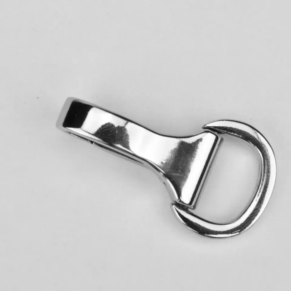 Leather House musketonhaak zilver 15 mm nikkel