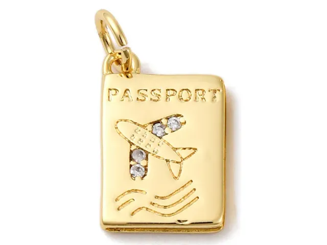 La Petite Epicerie paspoort bedel goud met strass 14 mm