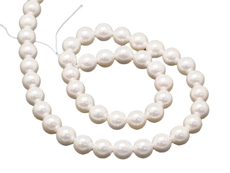 Parelkralen rond wit 6 mm schelp 20 stuks