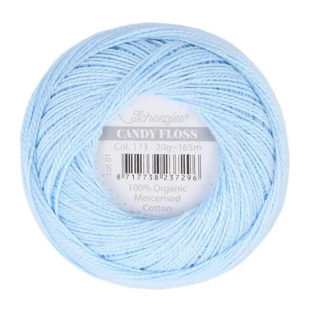 Scheepjes Candy Floss haakkatoen lichtblauw 20 gram bio