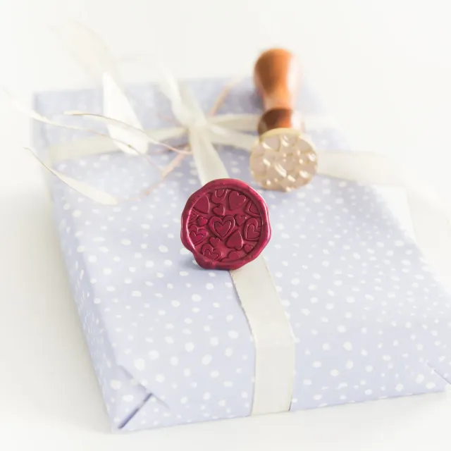 Jessy at Sea Hearts Pattern zegelstempel 25 mm hartjes