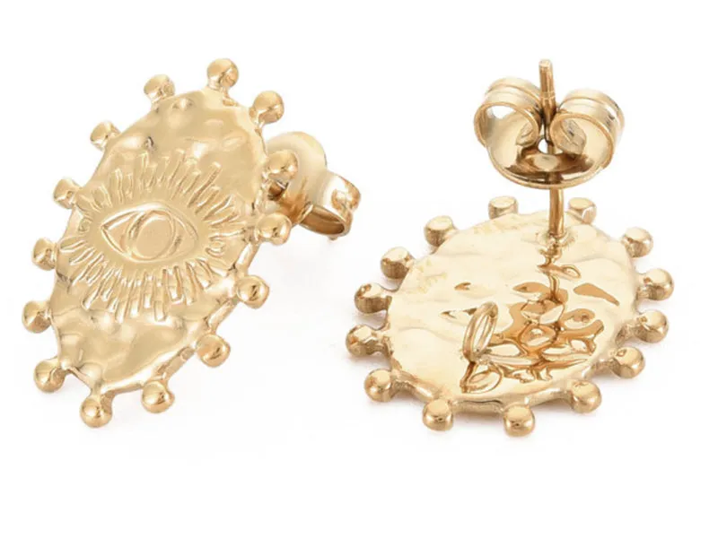 La Petite Epicerie ovale oorstekers goud 19x15 mm etnisch