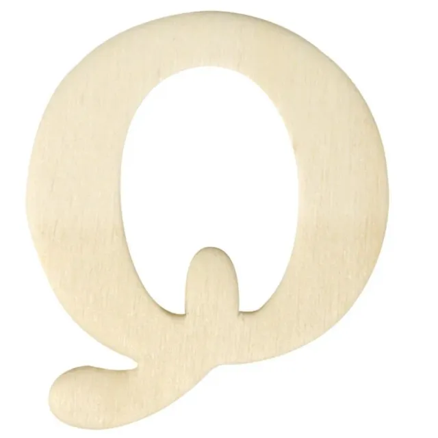 LTC-Leiden houten letter Q 4 cm per stuk naturel