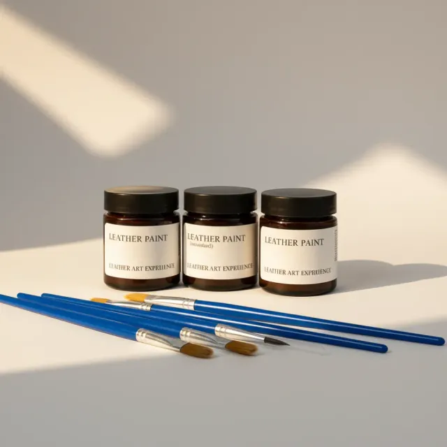 Hab-to Leather Paint Starter Kit leerverf 3 kleuren brushes