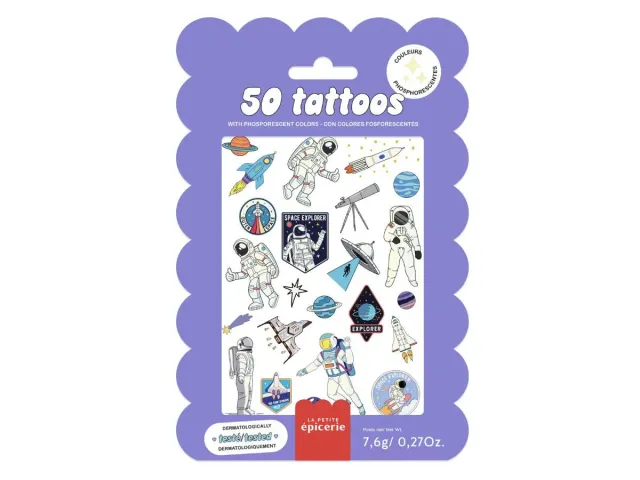 La Petite Epicerie Cosmos tattoos glow in the dark 50 stuks