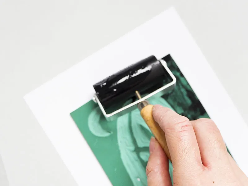 La Petite Epicerie MKMI kaarten linogravure DIY set 4 stuks