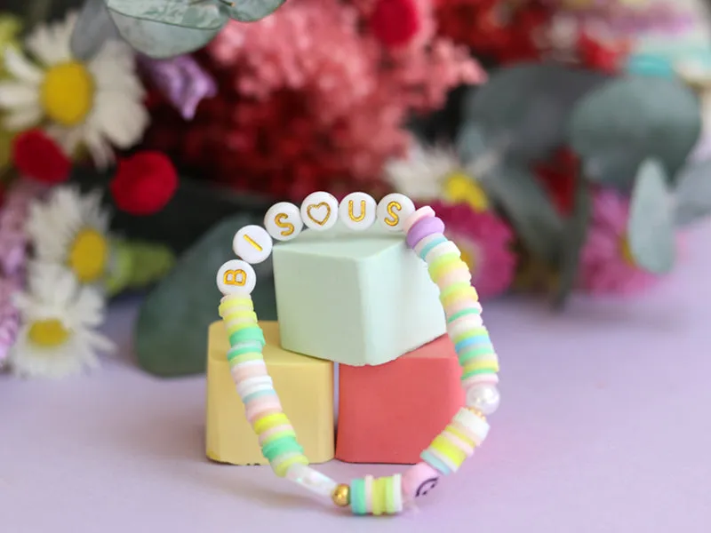 La Petite Epicerie Bisous letterkralen wit armband