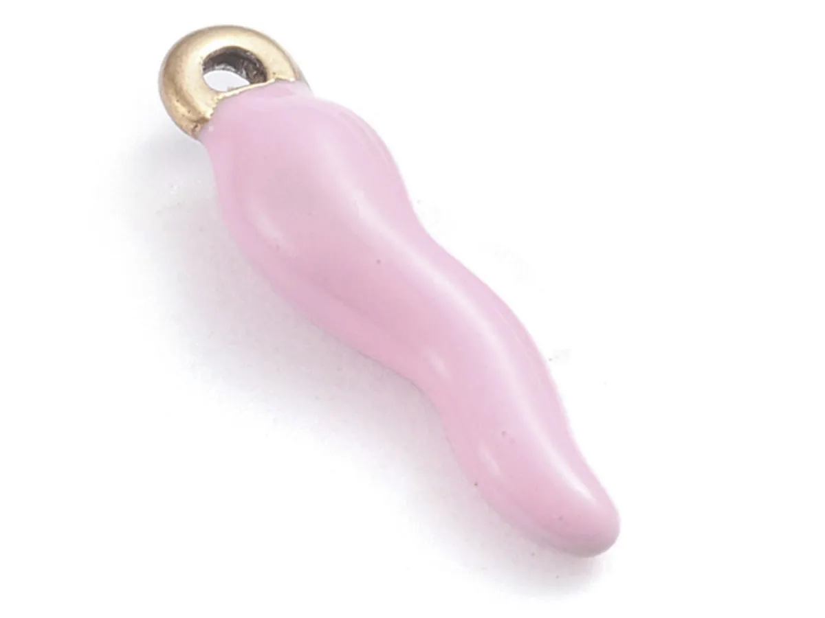 La Petite Epicerie Italiaanse hoorn bedel roze email 17,5 mm