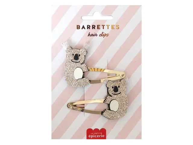La Petite Epicerie haarspeldjes koala 5,5 cm 2 stuks