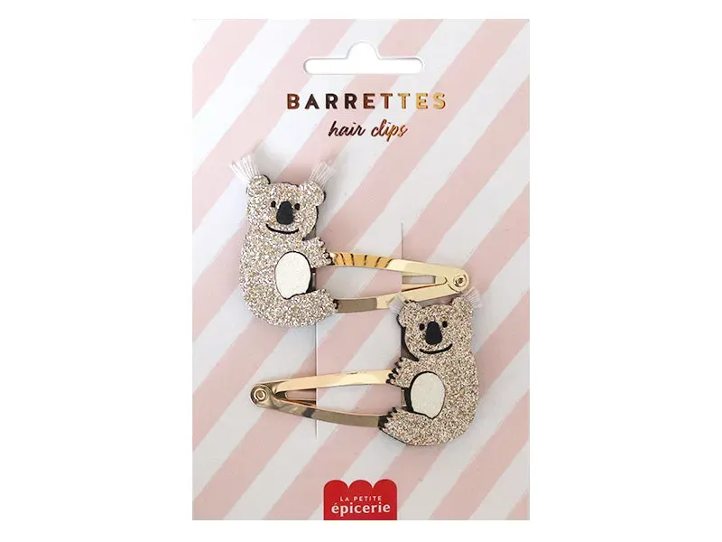 La Petite Epicerie haarspeldjes koala 5,5 cm 2 stuks