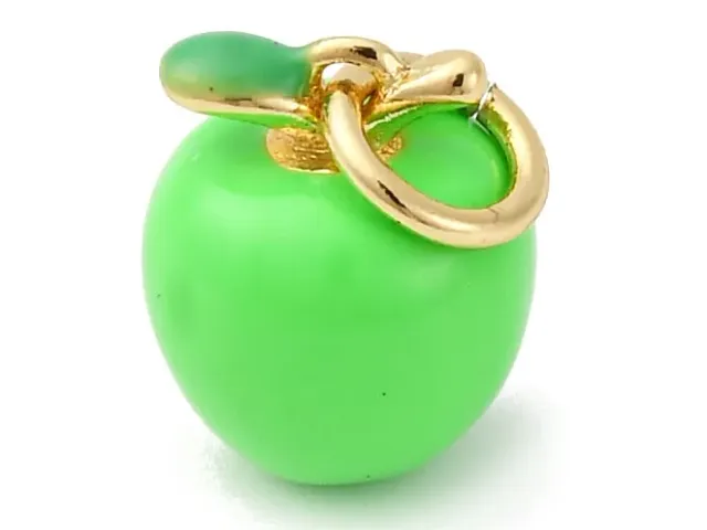 La Petite Epicerie pomme bedel groen emaille 10x8 mm