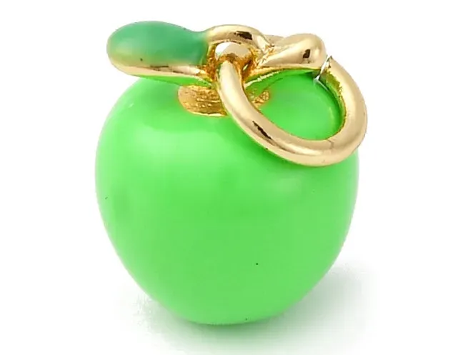 La Petite Epicerie pomme bedel groen emaille 10x8 mm