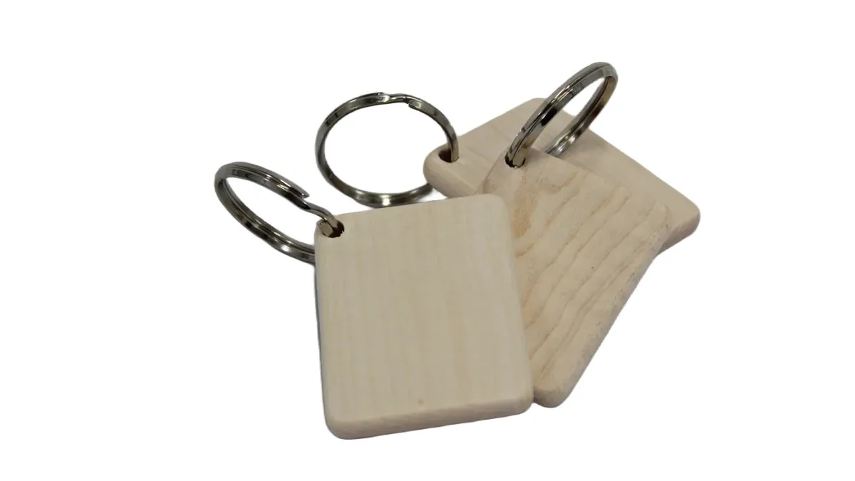 Astrid Brouwers sleutelhanger elzenhout rechthoekig 5 cm