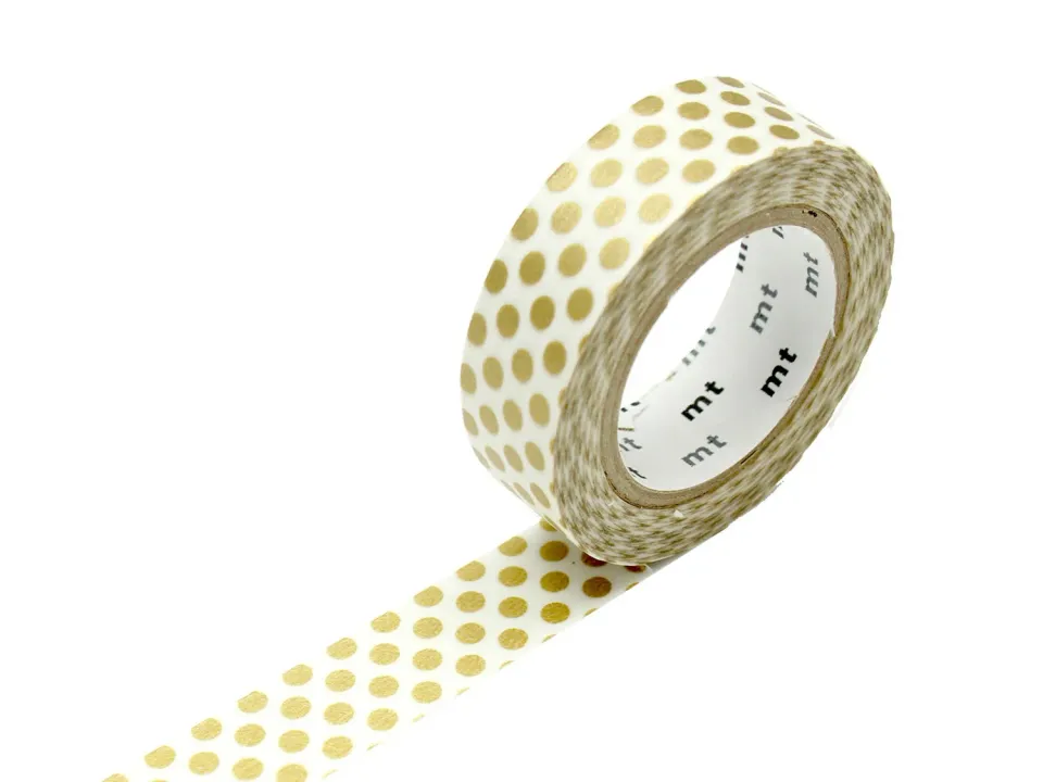 La Petite Epicerie mt masking tape washi pois dorés 7 m