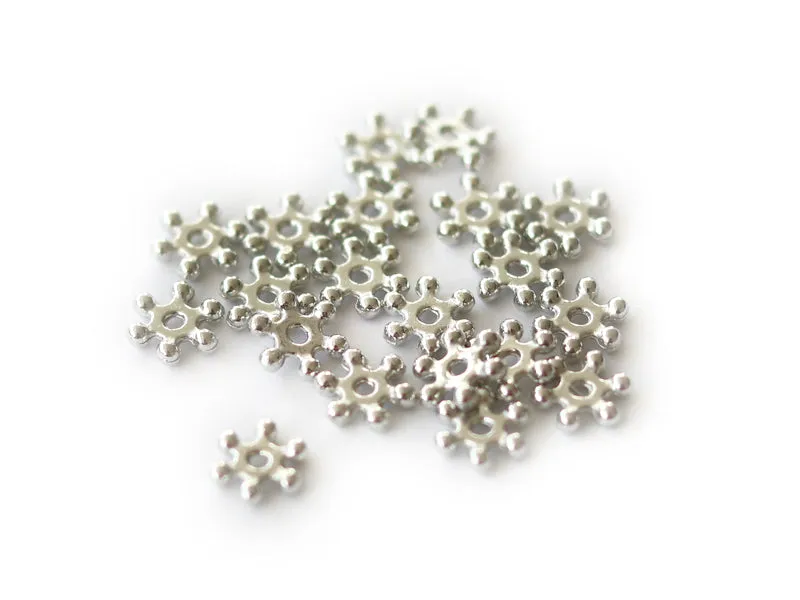 La Petite Epicerie heishi kralen bloem zilver 6 mm 20 stuks