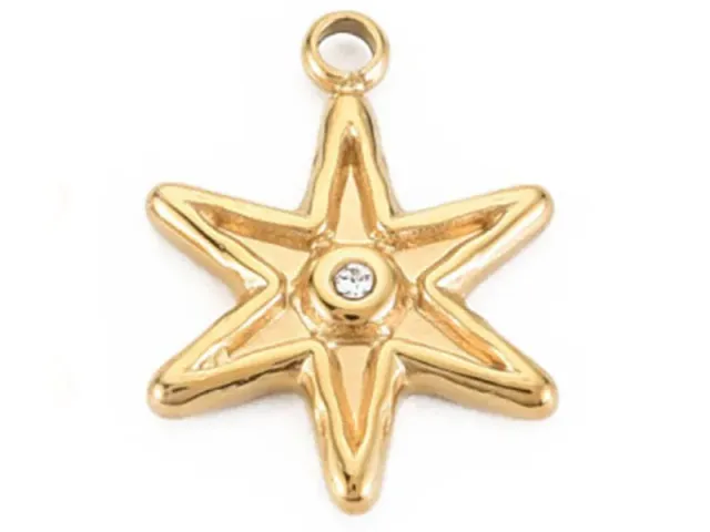 La Petite Epicerie bedel ster strass goud verguld 15 mm