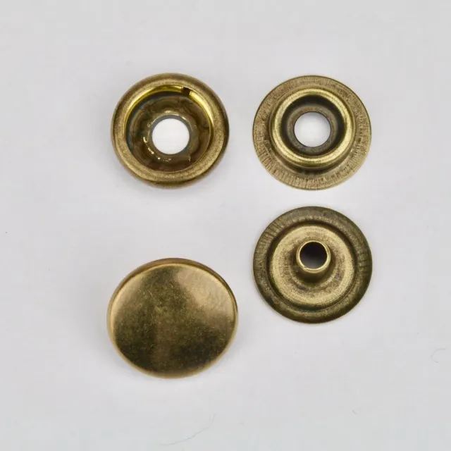 Leather House Drukker Brass 15 drukknopen oudgoud 10 stuks