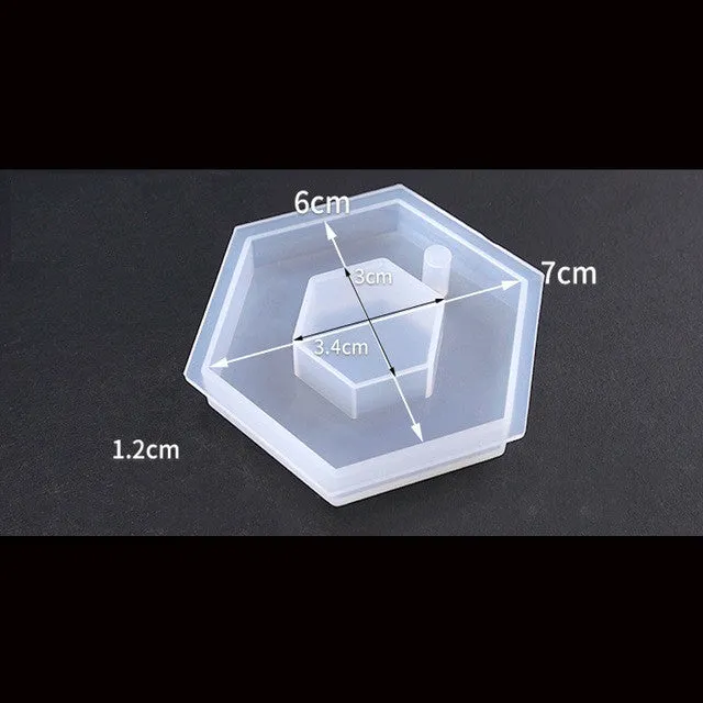 Bijounique 83A Hexagram open siliconen gietmal 70 mm