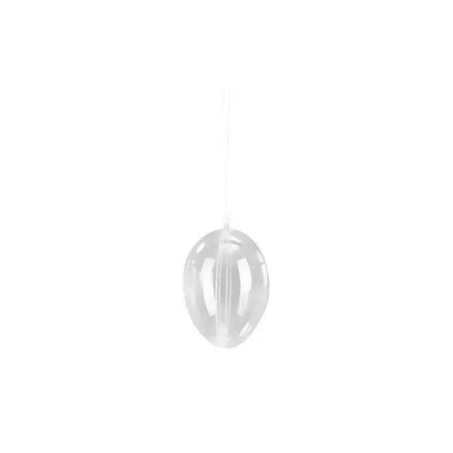 Bijounique plastic ei 8 cm kristal 2-delig per stuk