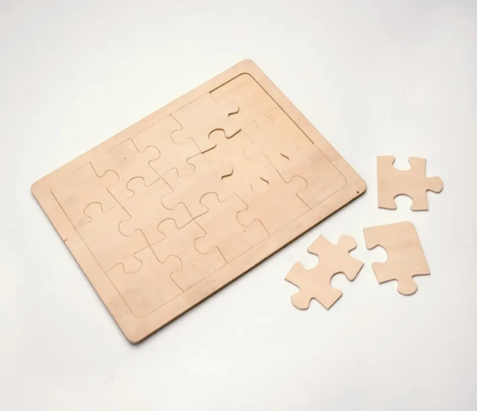 LTC-Leiden Inlegpuzzel Hout 185x245mm 15-delig Blanco