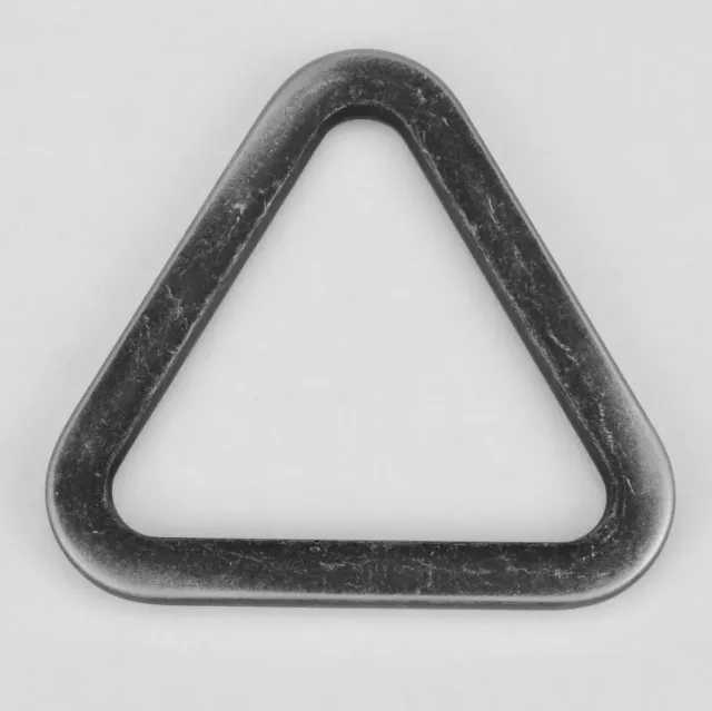 Leather House Triangle Ring 40 mm ring zwart destroyed