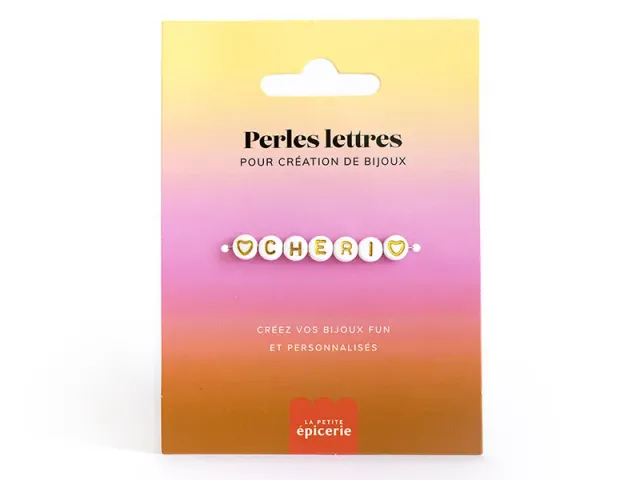 La Petite Epicerie Chéri letterkralen set met harten wit goud