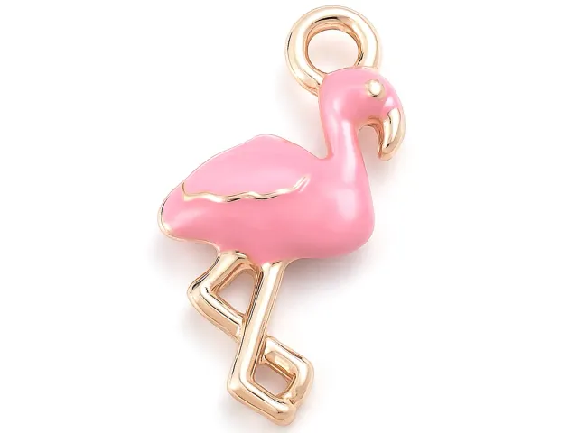 La Petite Epicerie flamingo bedel roze goud per stuk