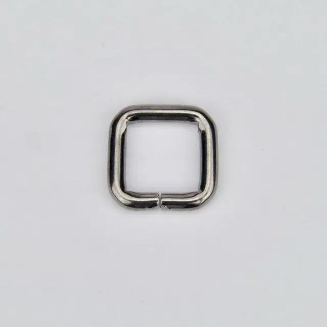 Leather House Vierkante Ring Zwart 15 mm set 2 stuks