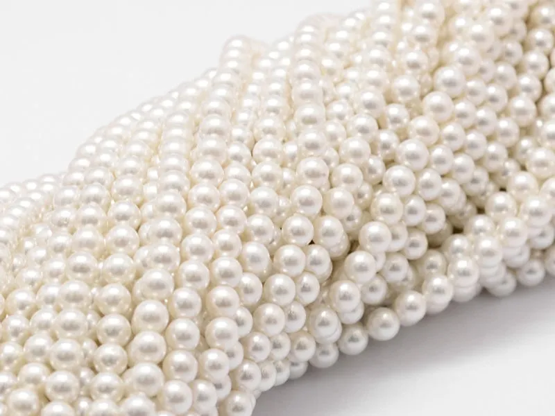 La Petite Epicerie imitatieparels rond wit 4 mm 20 stuks schelp