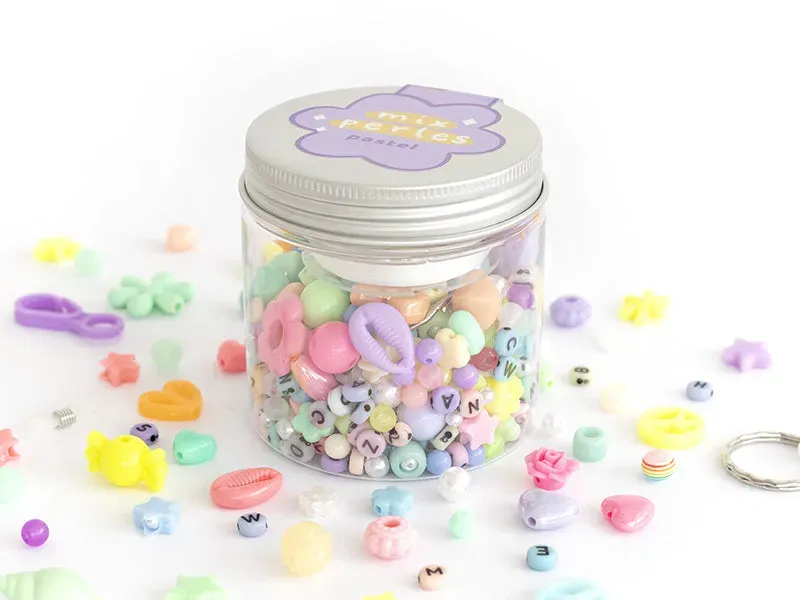 La Petite Epicerie Pastel kralenmix pot met elastiek