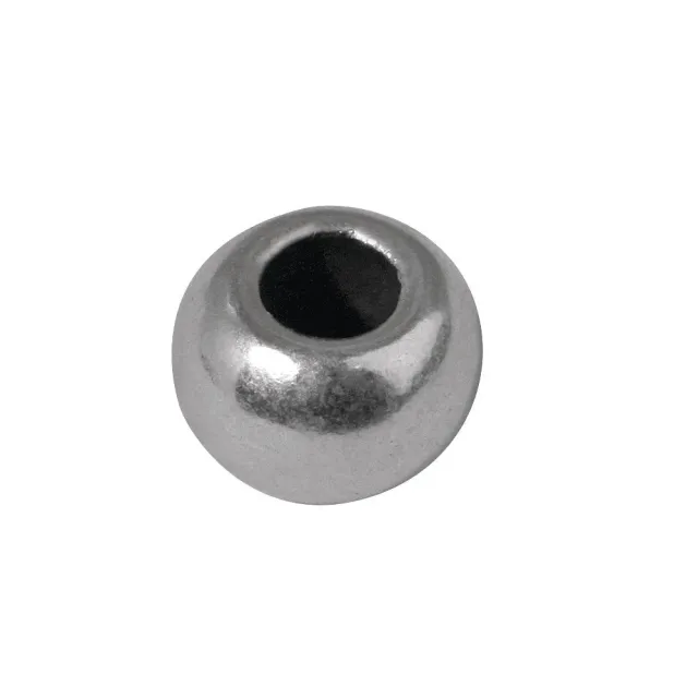 Bijounique Metalen zilveren kraal 6 mm per stuk 2 mm gat