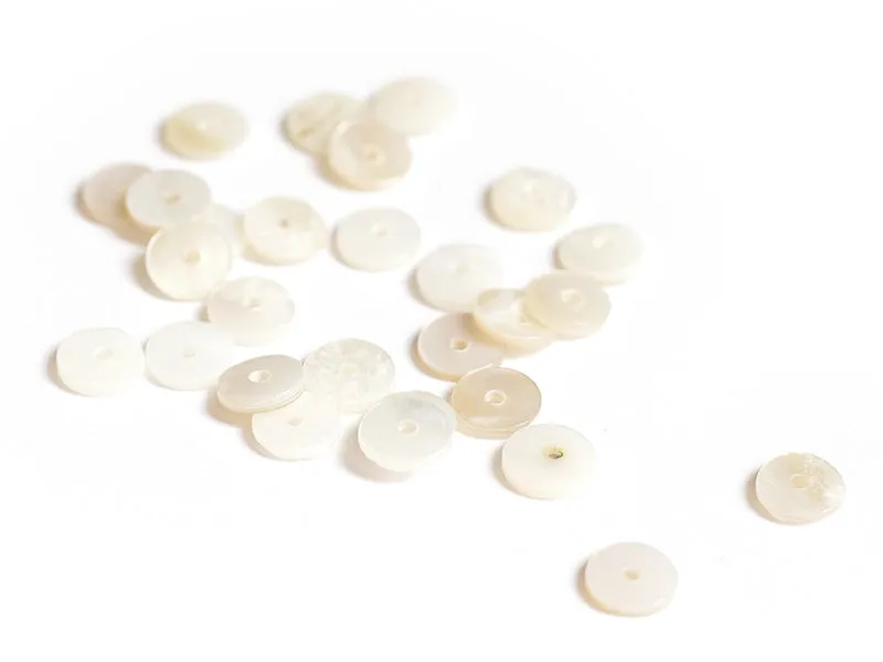 La Petite Epicerie heishi kralen parelmoer wit 6 mm 20 stuks