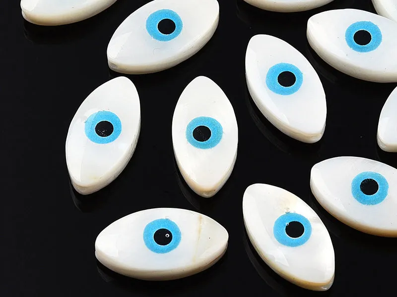 La Petite Epicerie oog zoetwaterparel 15x8mm lichtblauw