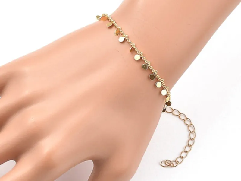 La Petite Epicerie Bedelarmband 19 cm rvs goud met rondjes