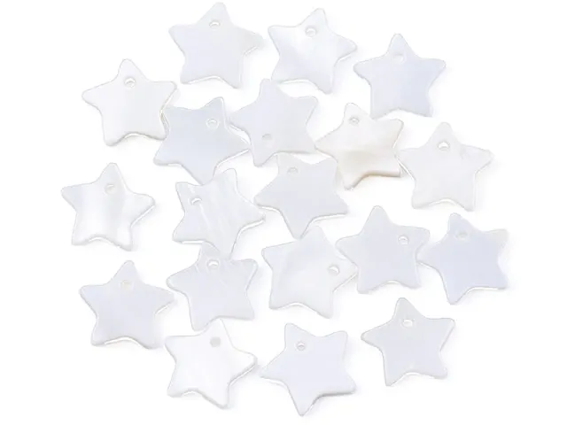 La Petite Epicerie ster bedel schelp wit 10 mm 10 stuks