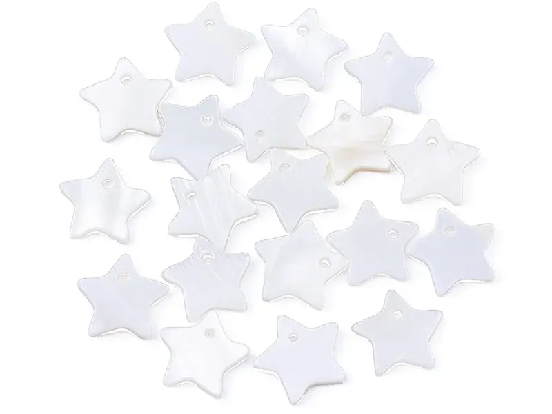 La Petite Epicerie ster bedel schelp wit 10 mm 10 stuks