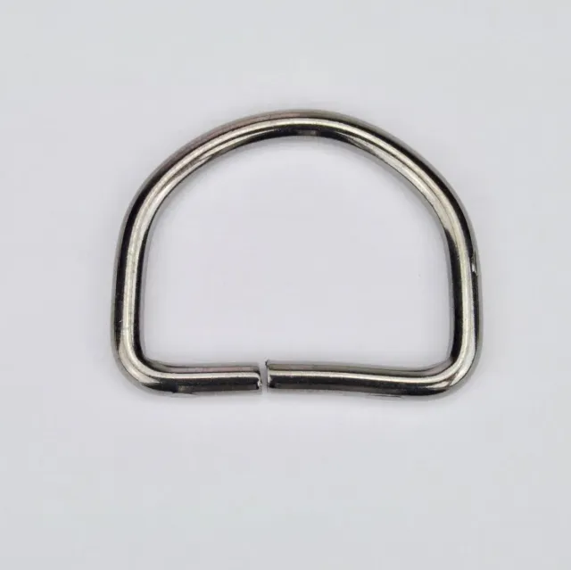 Leather House D-Ring 35 mm ring zwart gun metal per stuk