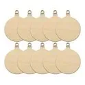 Astrid Brouwers Kerstballen plat hout 7 cm set 10