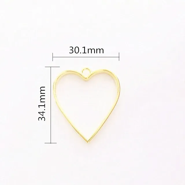 Bijounique hanger hart open hanger 30mm per stuk