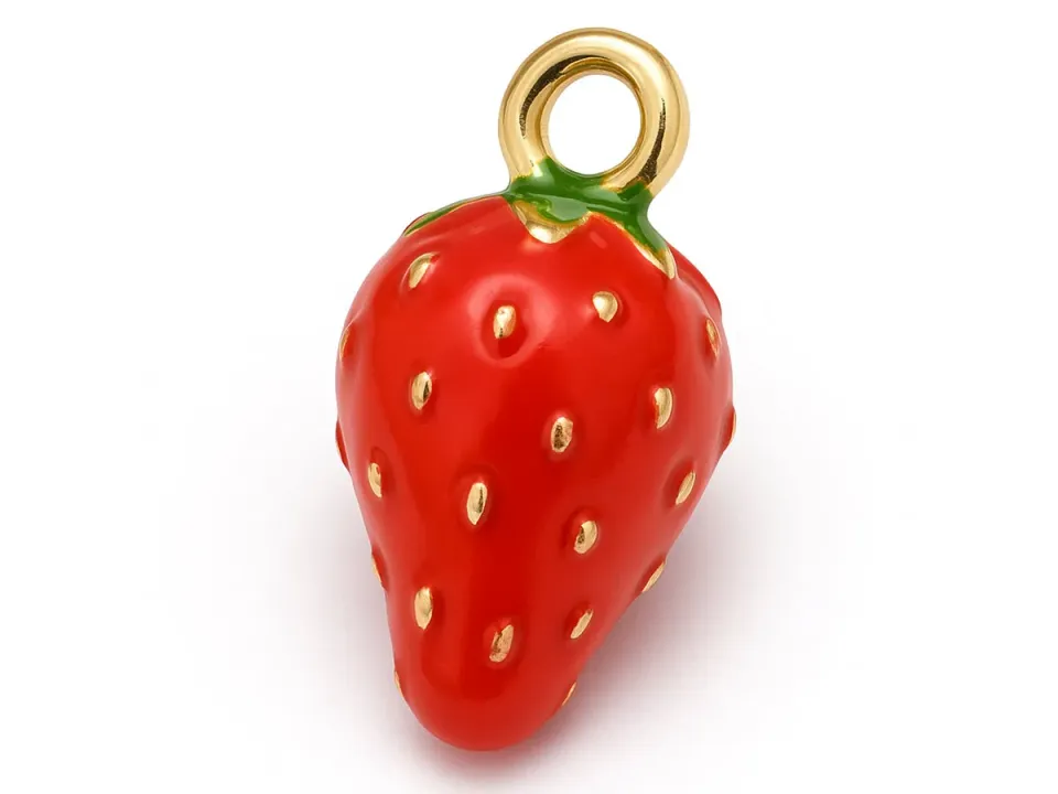 La Petite Epicerie bedel aardbei goud emaille per stuk